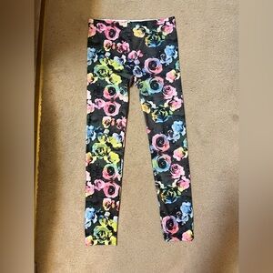 Rainbow 🌈 roses footless tights, size large